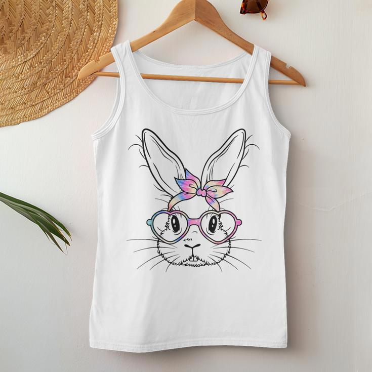 Happy Easter Cute Bunny Face Tie Dye Glasses Rabbit Girl Kid Women Tank Top Unique Gifts