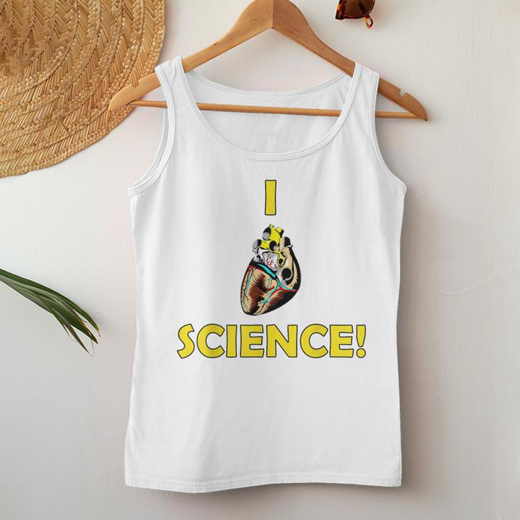 I Heart Science Love Teacher Nerd Meme Human Women Tank Top Unique Gifts