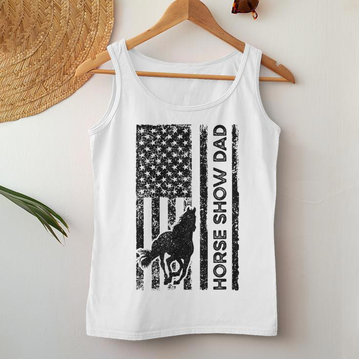 Horse Show Dad American Flag Equestrian Father Women Tank Top Unique Gifts