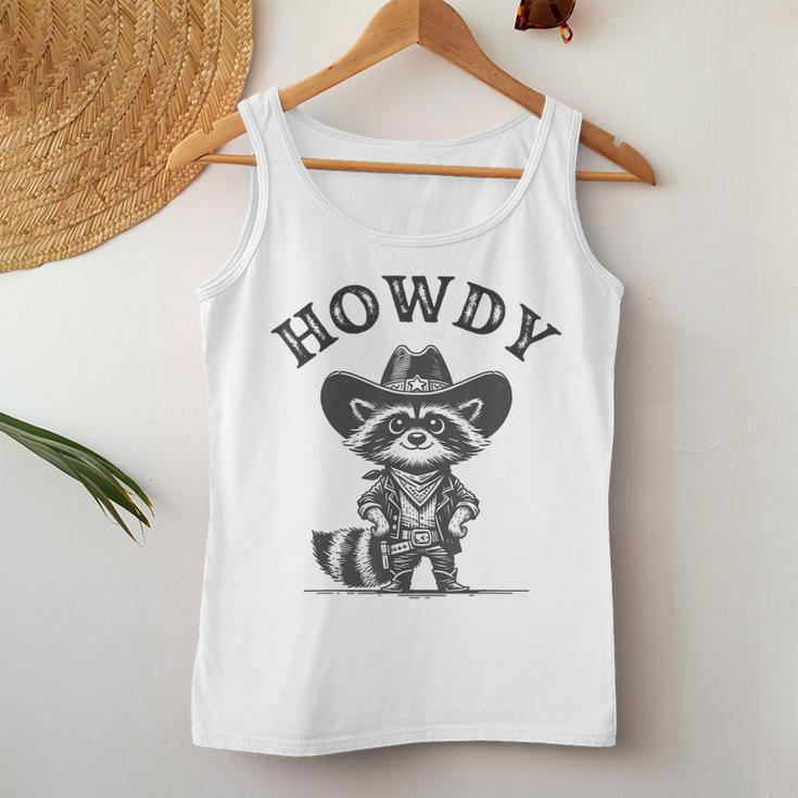 Howdy Cowboy Raccoon Howdy Raccoon Howdy Animal Women Tank Top Personalized Gifts