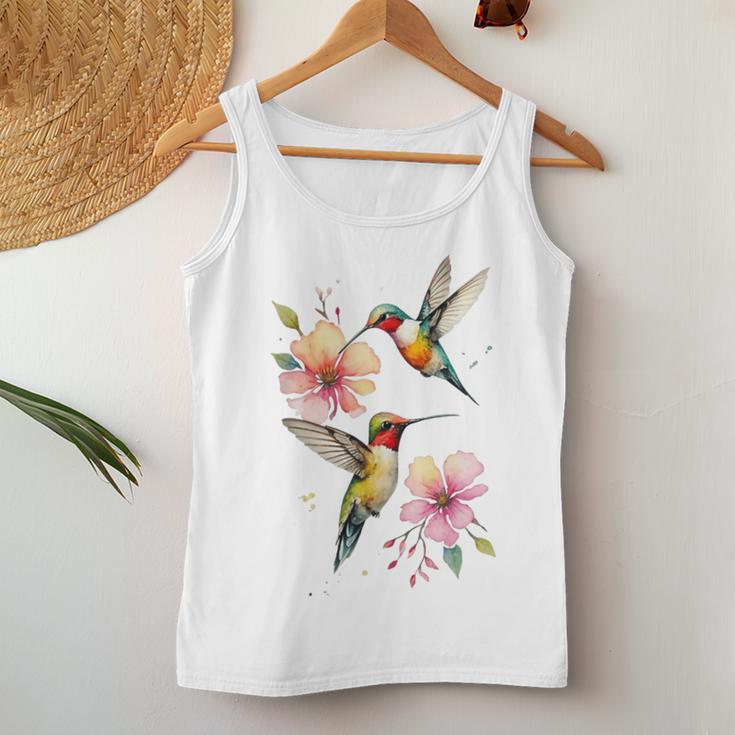 Hummingbird And Flower Women Tank Top Unique Gifts