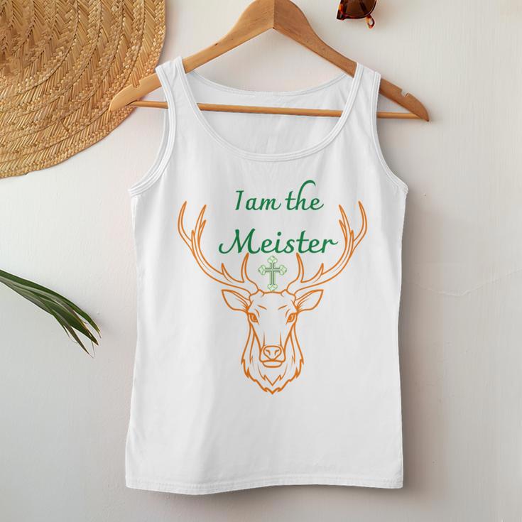 Ich Bin Der Meister Jaegermeister Papa Mama Hirsch Tank Top Frauen Lustige Geschenke