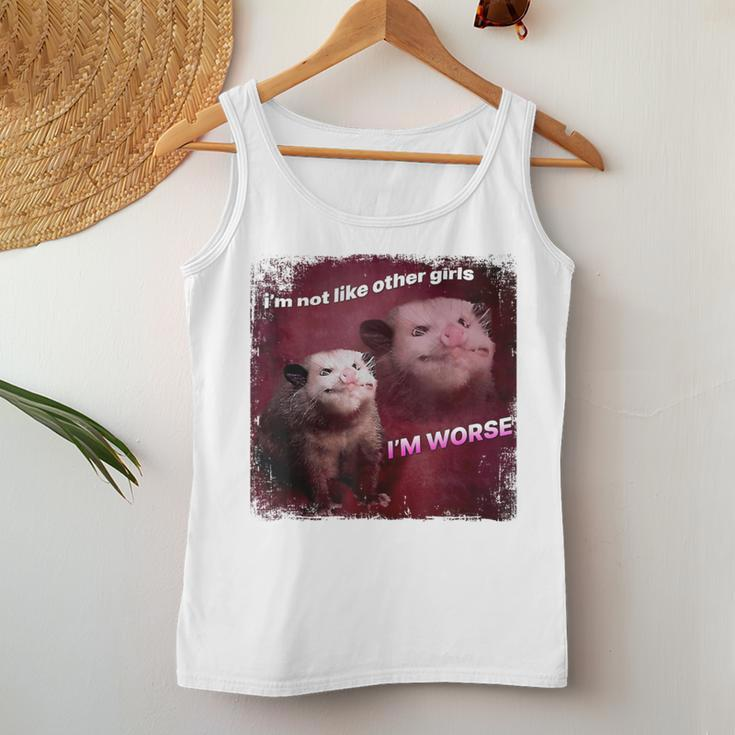 I’M Not Like Other Girls I’M Worse Sarcastic Possum Women Tank Top Unique Gifts