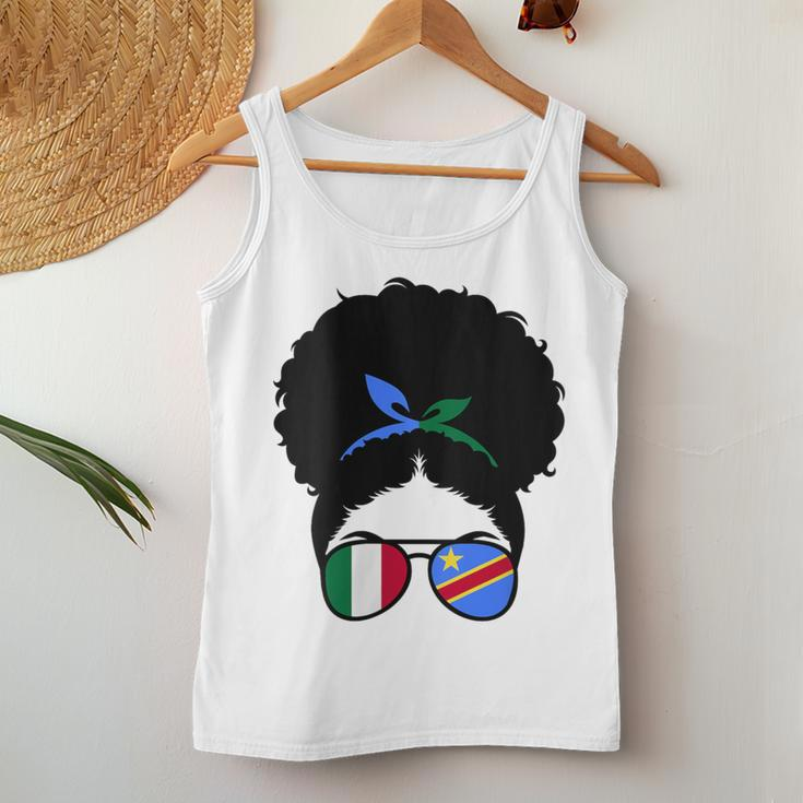 Italy And Dr Congo Mix Afro Hair Half Italian Half Congolese Women Tank Top Unique Gifts
