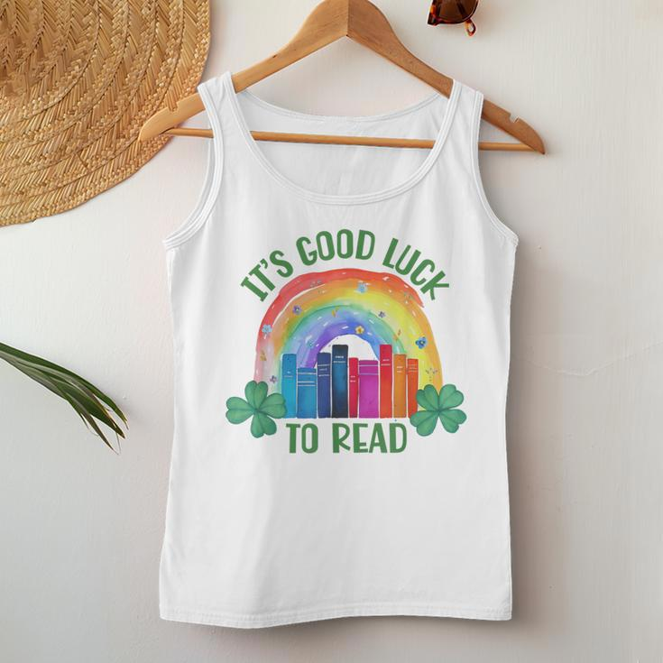 It's Good Luck To Read St Patrick's Day Teacher Librarian Women Tank Top Unique Gifts