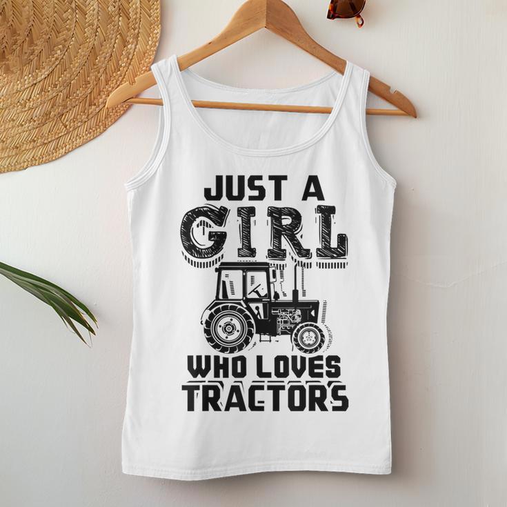 Just A Girl Who Loves Tractors Farmer Women Tank Top Unique Gifts