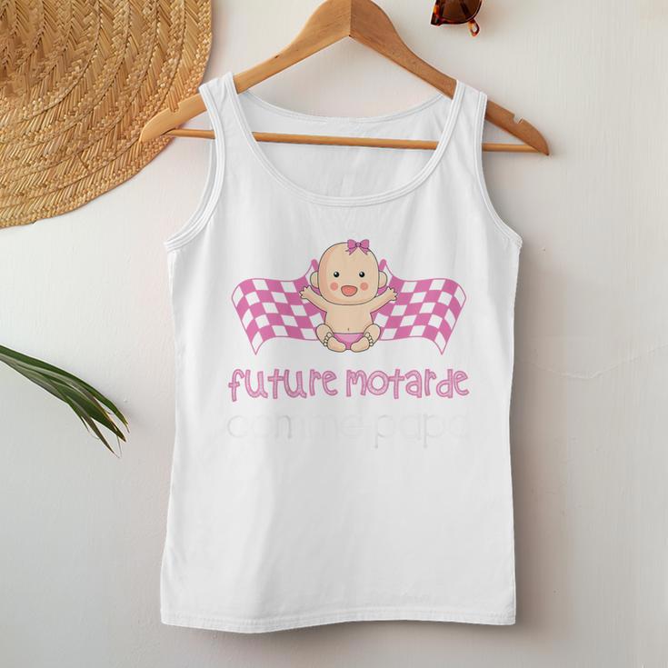 Kinder Future Motorradfahrer Wie Papa Schachbrettmuster Ankündigung Schwangerschaft Mädchen Tank Top Frauen Lustige Geschenke