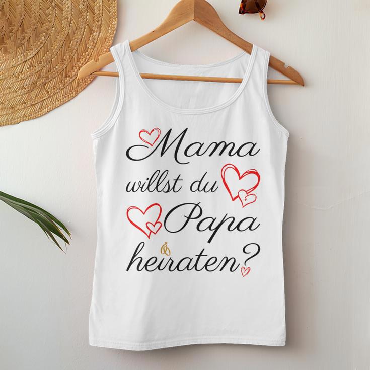 Kinder Mama Willst Du Papa Meiraten Engagement Tank Top Frauen Lustige Geschenke