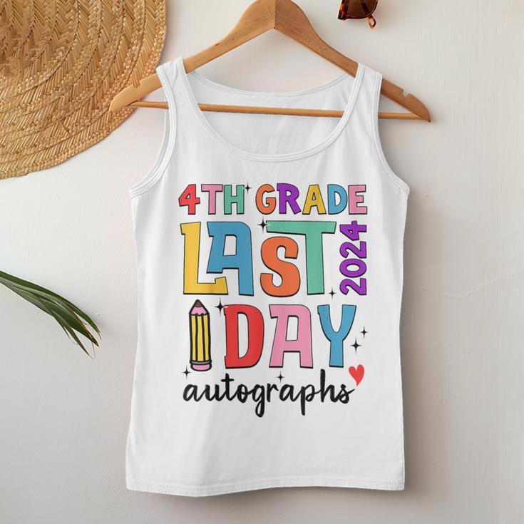 Last Day Autographs 4Th Grade Teachers Students 2023-2024 Women Tank Top Unique Gifts