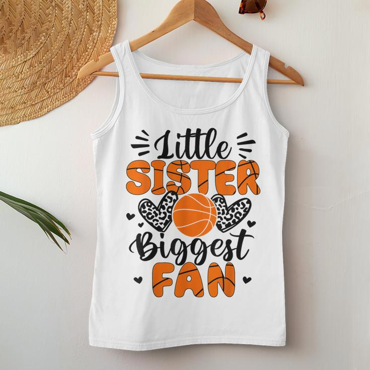 Little Sister Biggest Fan Basketball Sister Women Tank Top Personalized Gifts