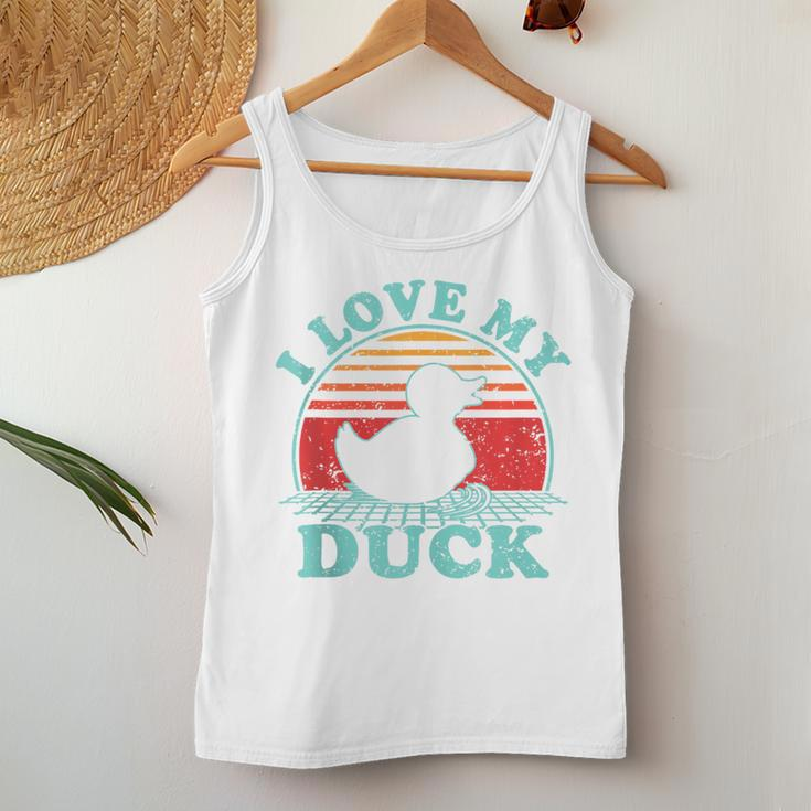 I Love My Duck Vintage 80S Style Women Tank Top Unique Gifts