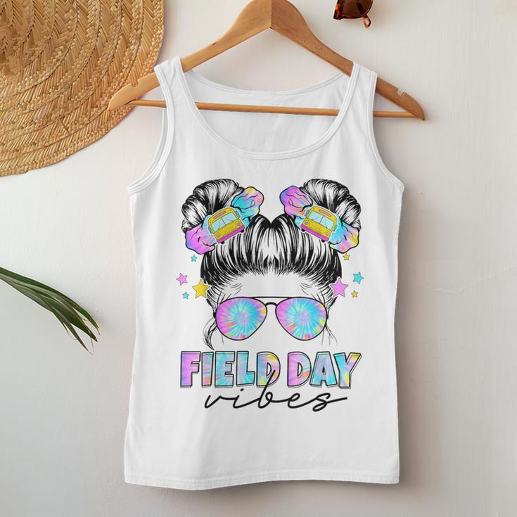 Messy Bun Girl Field Day Vibes Field Trip Teacher Student Women Tank Top Unique Gifts