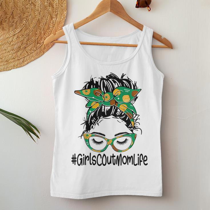 Messy Bun Girls Scout Mom Life Cookie Bakery Women Tank Top Personalized Gifts
