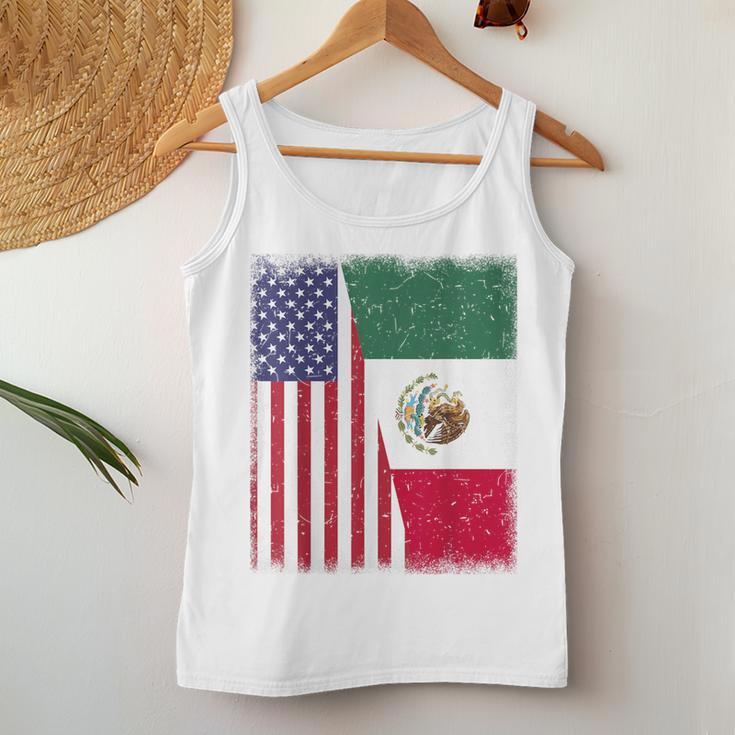 Mexico Independence Day Half Mexican American Flag Women Women Tank Top Unique Gifts