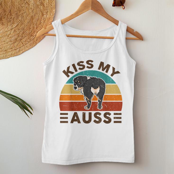 Mini Australian Shepherd Kiss My Auss Funnny Dog Mom Dad Women Tank Top Unique Gifts