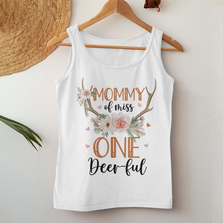 Mommy Of Miss Onederful 1St Birthday Girl Cute Deer Flower Women Tank Top Personalized Gifts