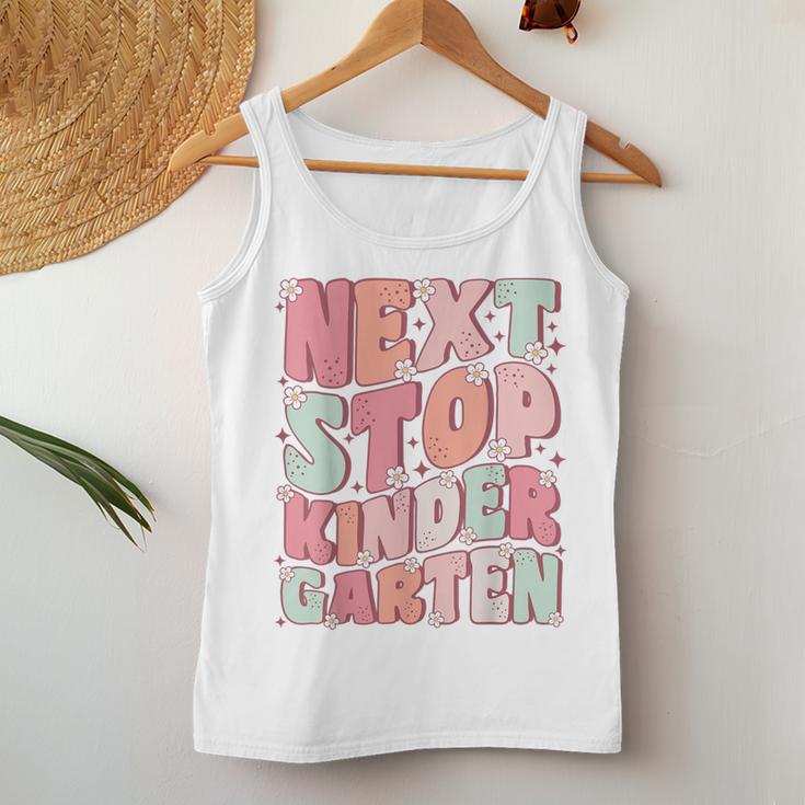 Next Stop Kindergarten Cute Groovy Last Day Of Pre-K Women Tank Top Unique Gifts