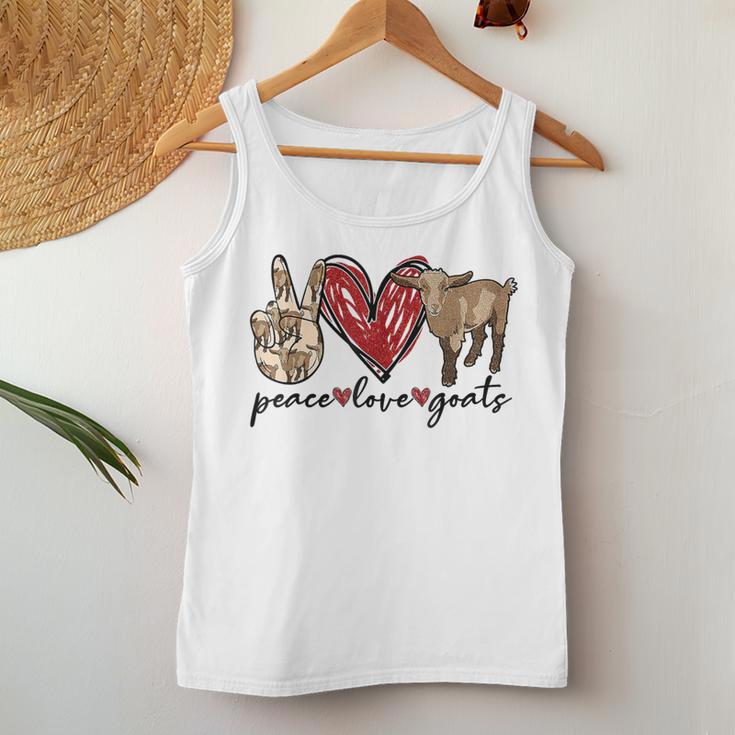 Peace Love Goats Farm Girl Goat Lover Goat Women Tank Top Unique Gifts