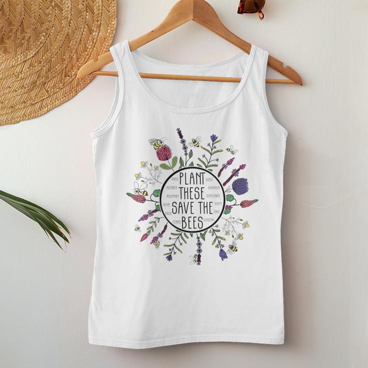 Plant These Save The Bees Botanical Flowers Lover Women Tank Top Unique Gifts