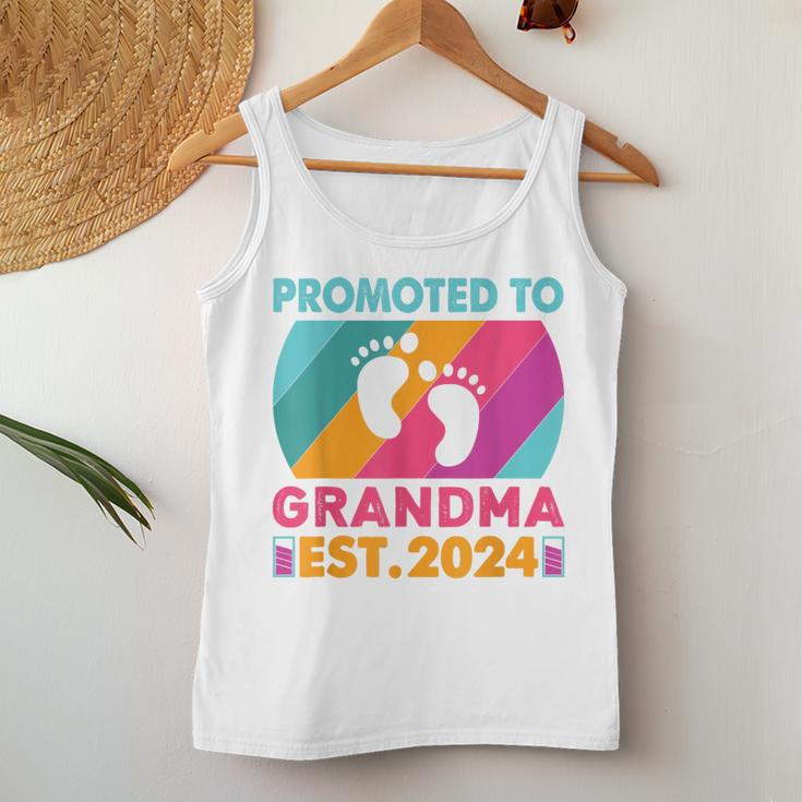 Promoted To Grandma 2024 Great Grandma 2024 Vintage Retro Women Tank Top Unique Gifts