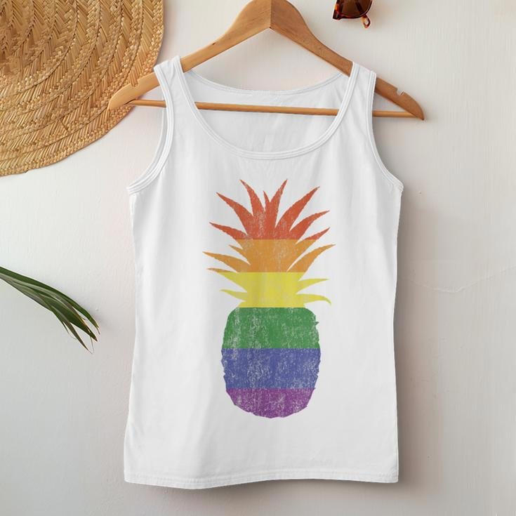 Rainbow Pride Pineapple Lgbt Lesbian Gay Bi Homosexual Women Tank Top Unique Gifts