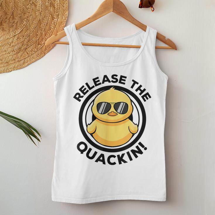 Release The Quackin I Love Duck Lovers Yellow Duck Women Tank Top Funny Gifts
