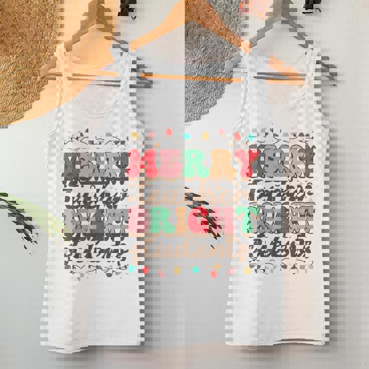 Retro Merry Teacher Bright Students Teacher Christmas Women Tank Top Personalized Gifts Retro Merry Teacher Bright Students Teacher Christmas Women Tank Top Personalized Gifts