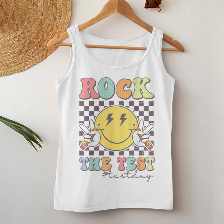 Rock The Test Testing Day Retro Motivational Teacher Student Women Tank Top Unique Gifts