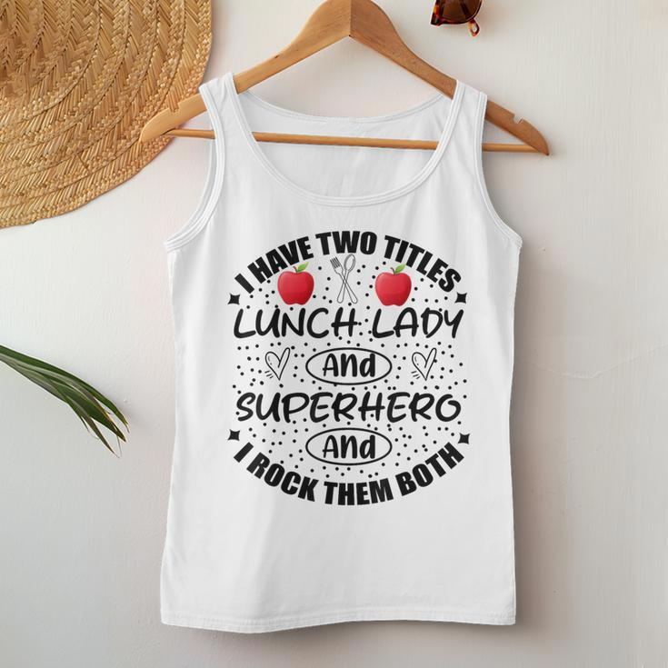 School Lunch Lady Hero Cafeteria Crew Teacher Team Superhero Women Tank Top Funny Gifts