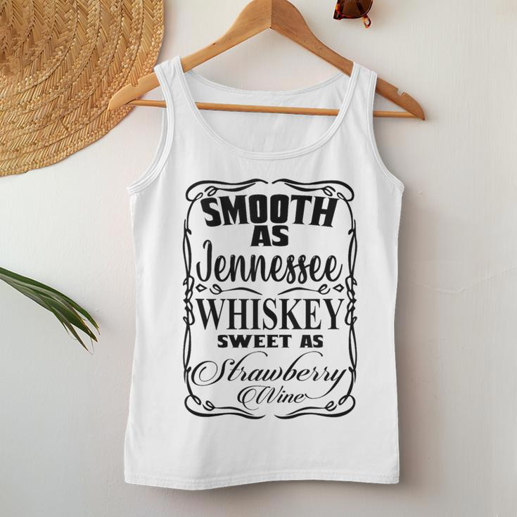 Smooth As Whiskey Sweet As Strawberry Wine Western Country Women Tank Top Funny Gifts