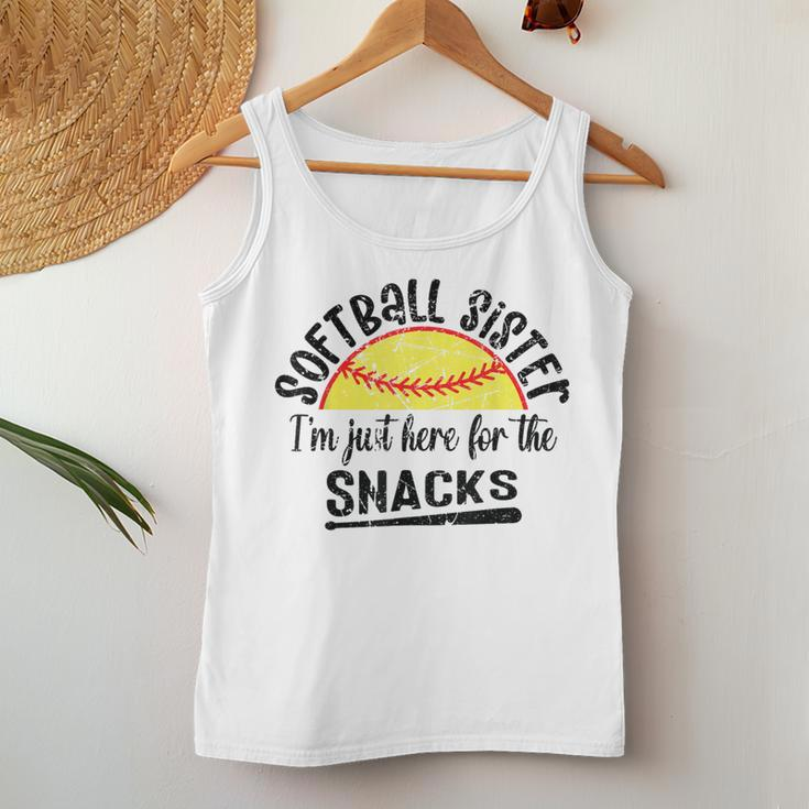 Softball Sister I'm Just Here For The Snacks Softball Women Tank Top Unique Gifts
