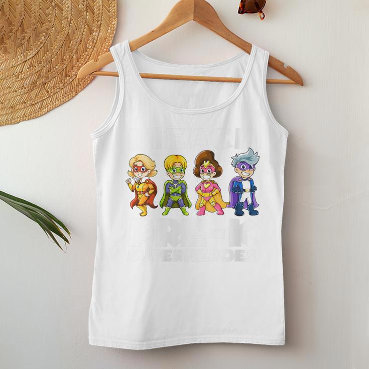 Super Hero Teacher Apparel I Teach Pre-K Superheroes Women Tank Top Unique Gifts