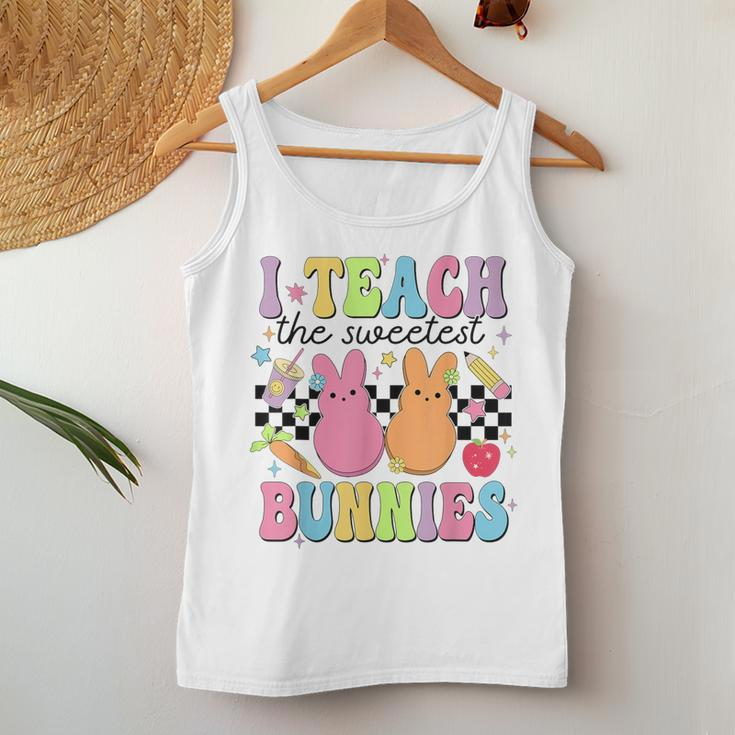 I Teach The Sweetest Bunnies Teacher Easter Day Women Tank Top Funny Gifts