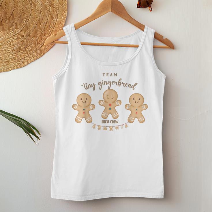 Team Tiny Gingerbread Nicu Crew Neonatal Icu Nurse Christmas Women Tank Top Unique Gifts