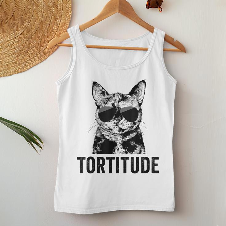 Tortitude Tortie Cat Mom Sunglasses Tortoiseshell Mama Women Tank Top Unique Gifts