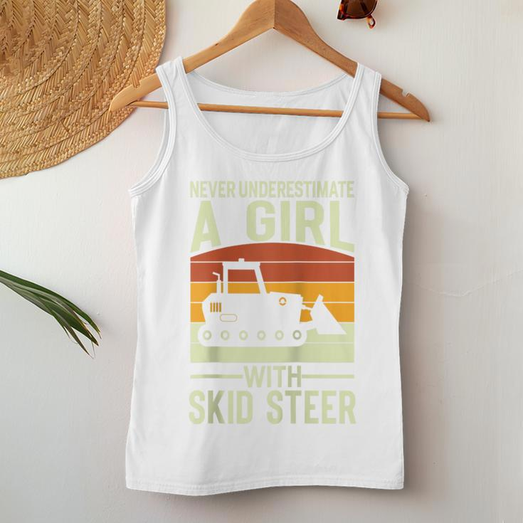Never Underestimate An Girl With A Skid Sr Construction Women Tank Top Personalized Gifts
