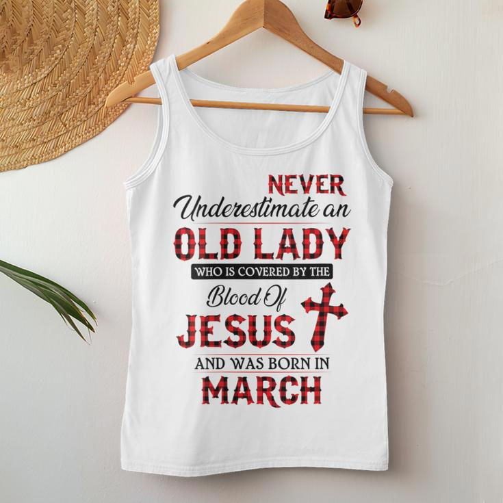 Never Underestimate An Old Lady Who Is Covered By The Blood Women Tank Top Unique Gifts