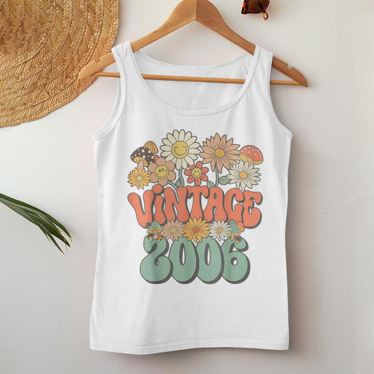 Vintage 2006 Floral Hippie Groovy Daisy Flower 18Th Birthday Women Tank Top Unique Gifts