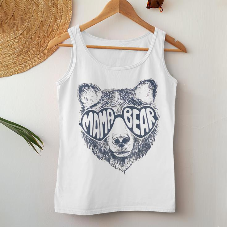 Vintage Mama Bear Face Sunglasses Mom Mommy Mother's Day Women Tank Top Funny Gifts