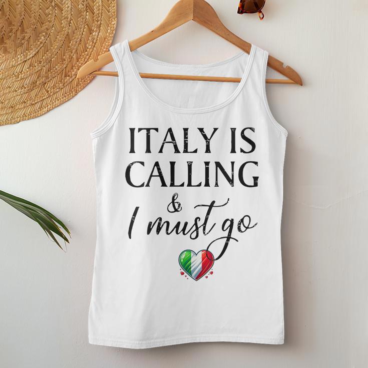 Vintage Retro Italy Is Calling I Must Go Women Tank Top Unique Gifts