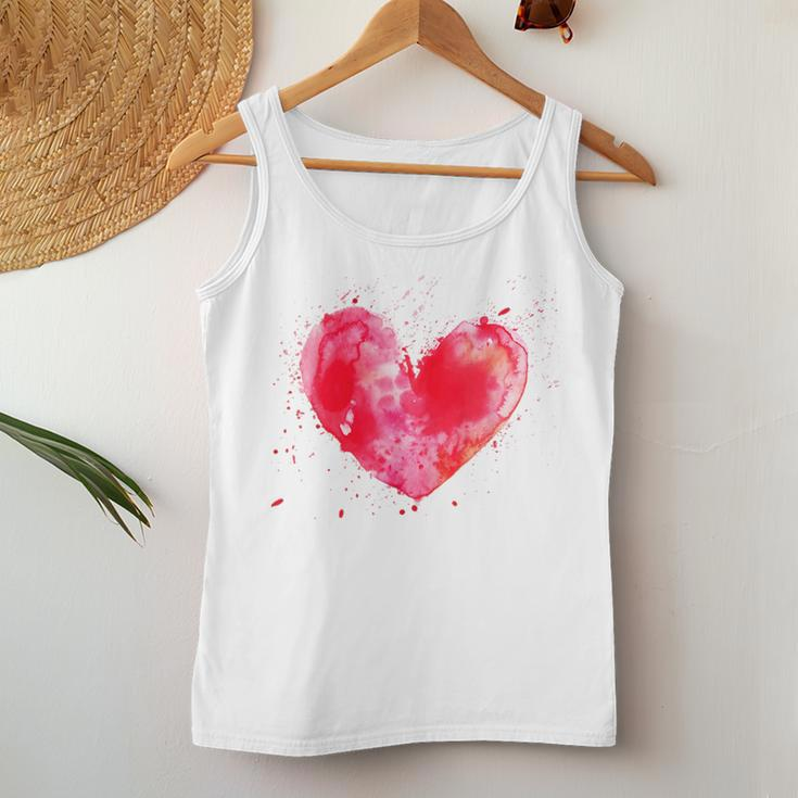 Watercolor Love Heart Graphic Valentine's Day Girls Women Tank Top Unique Gifts