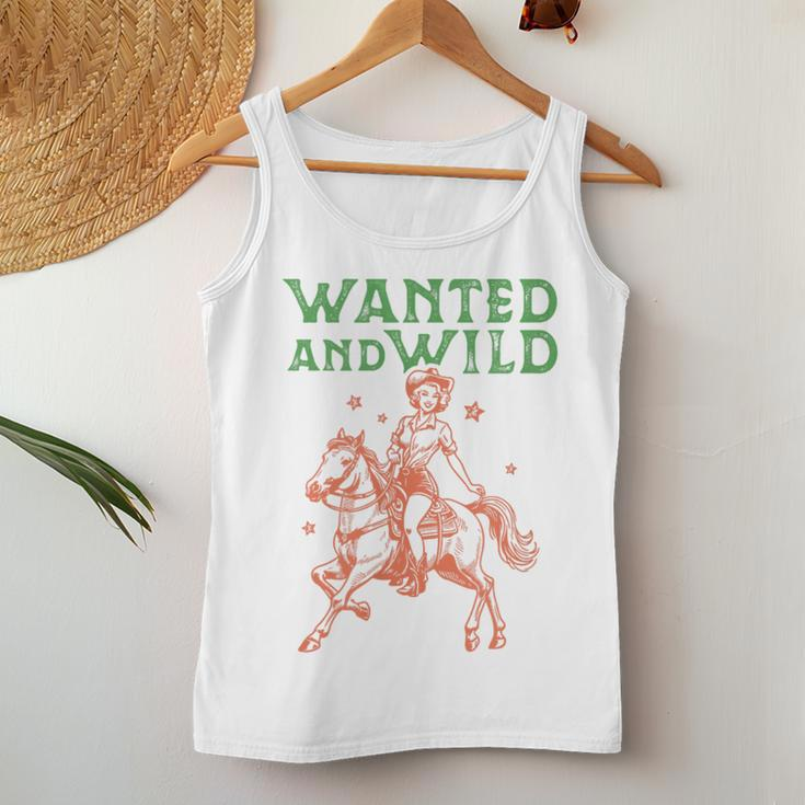 Wild West Horse Cowgirl Vintage Cute Western Rodeo Graphic Women Tank Top Unique Gifts