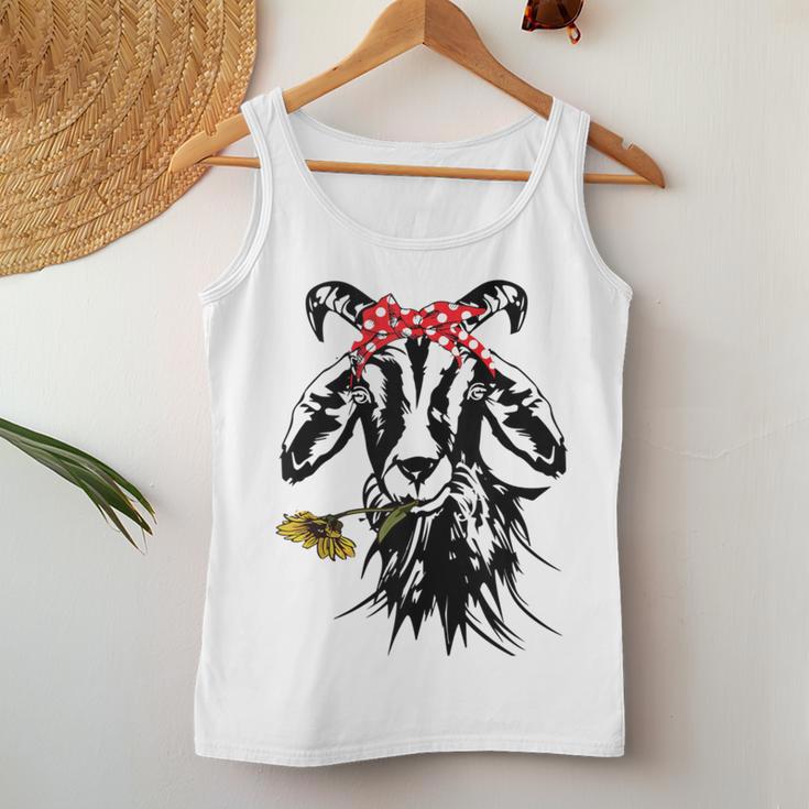 Women's Goats Bandana Farm Animal Lover Goat Graphics Women Tank Top Unique Gifts