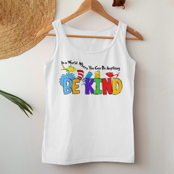 In World Where You Can Be Anything Be Kind Positive Rainbow Women Tank Top Unique Gifts