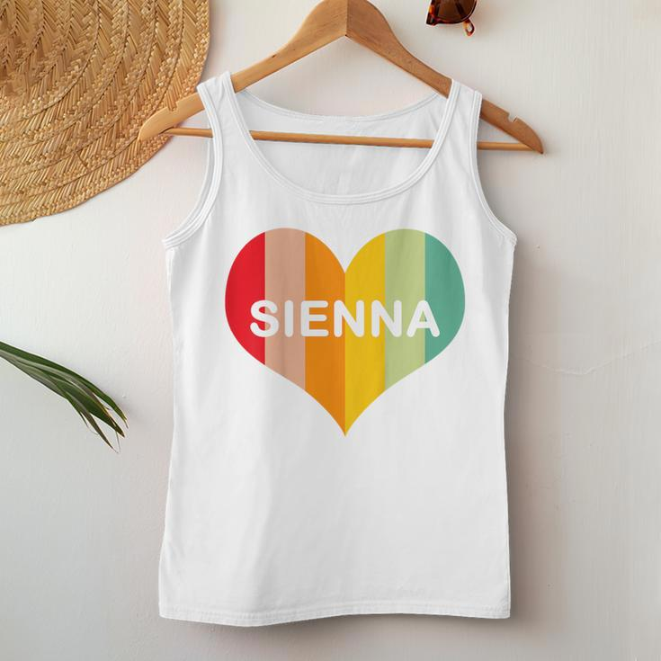 Youth Girls Sienna Name Heart Retro Vintage Women Tank Top Unique Gifts