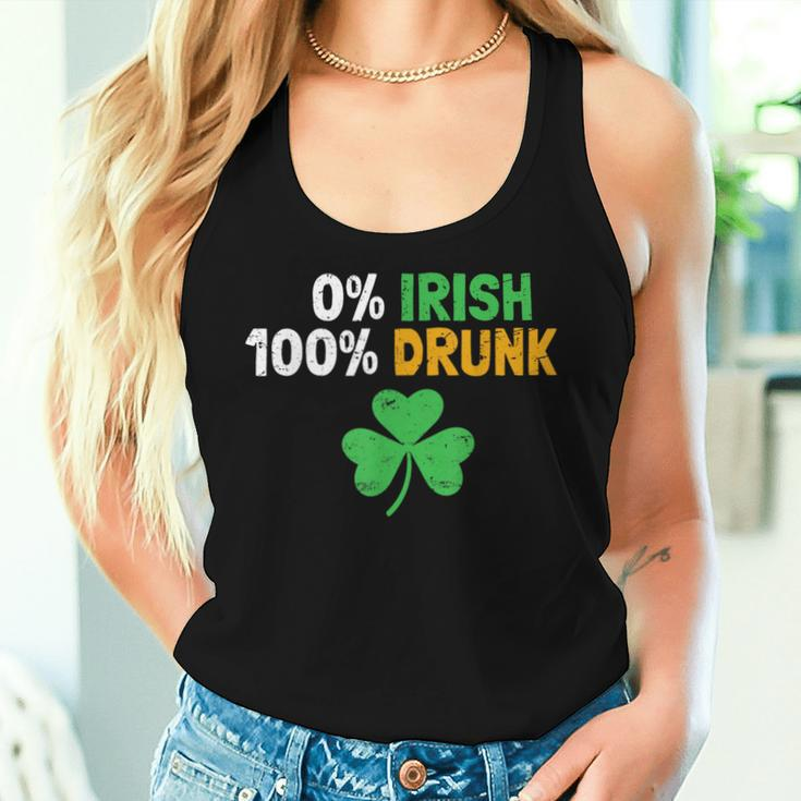 0 Irish 100 Drunk Vintage Saint Patrick Day Drinking Women Tank Top Gifts for Her