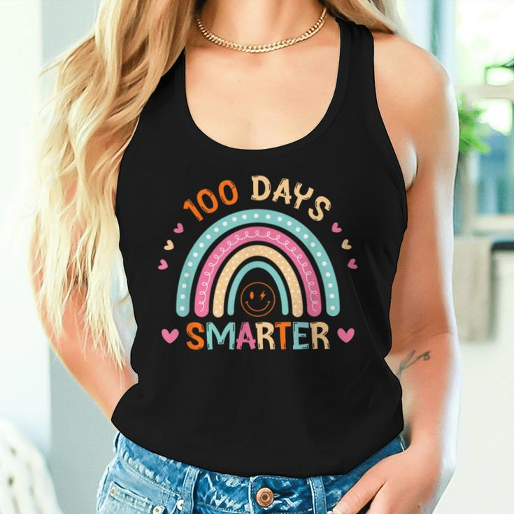 100Th Day Of School Teacher 100 Days Smarter Rainbow Groovy Women Tank Top Gifts for Her