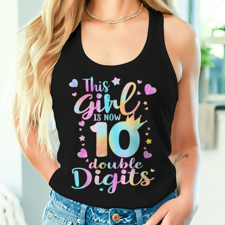 10Th Birthday This Girl Is Now 10 Double Digits Tie Dye Women Tank Top Gifts for Her