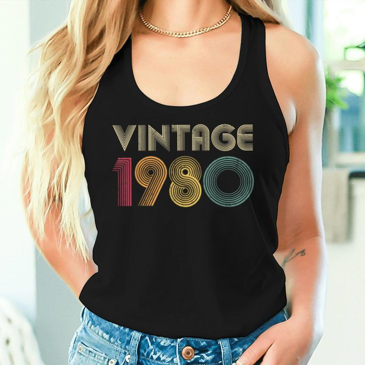 1980 44Th Birthday Vintage Retro 44 Years Old Women Tank Top Gifts for Her