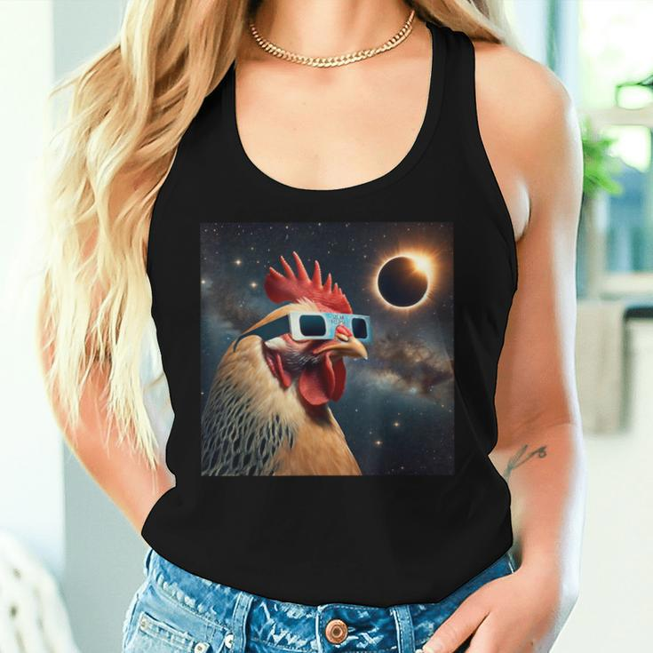 2024 Solar Eclipse Chicken Wearing Glasses Totality Women Tank Top Gifts for Her